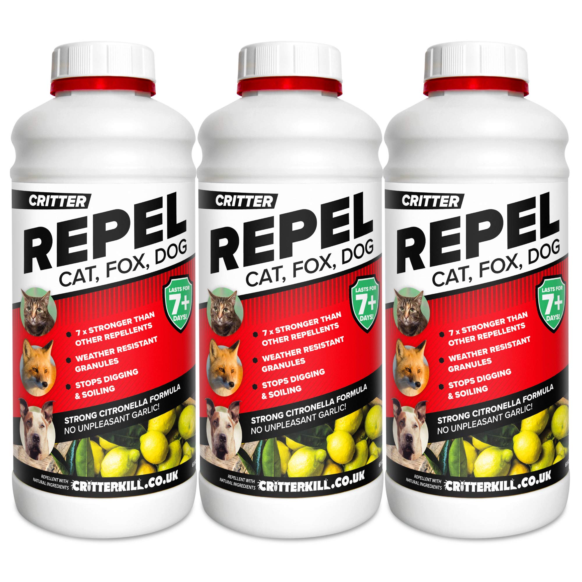 Critter Repel Animal Repellent | Deterrent for Unwanted Garden Visitors Including Cats, Dogs & Foxes (3 x 650g) — image 1
