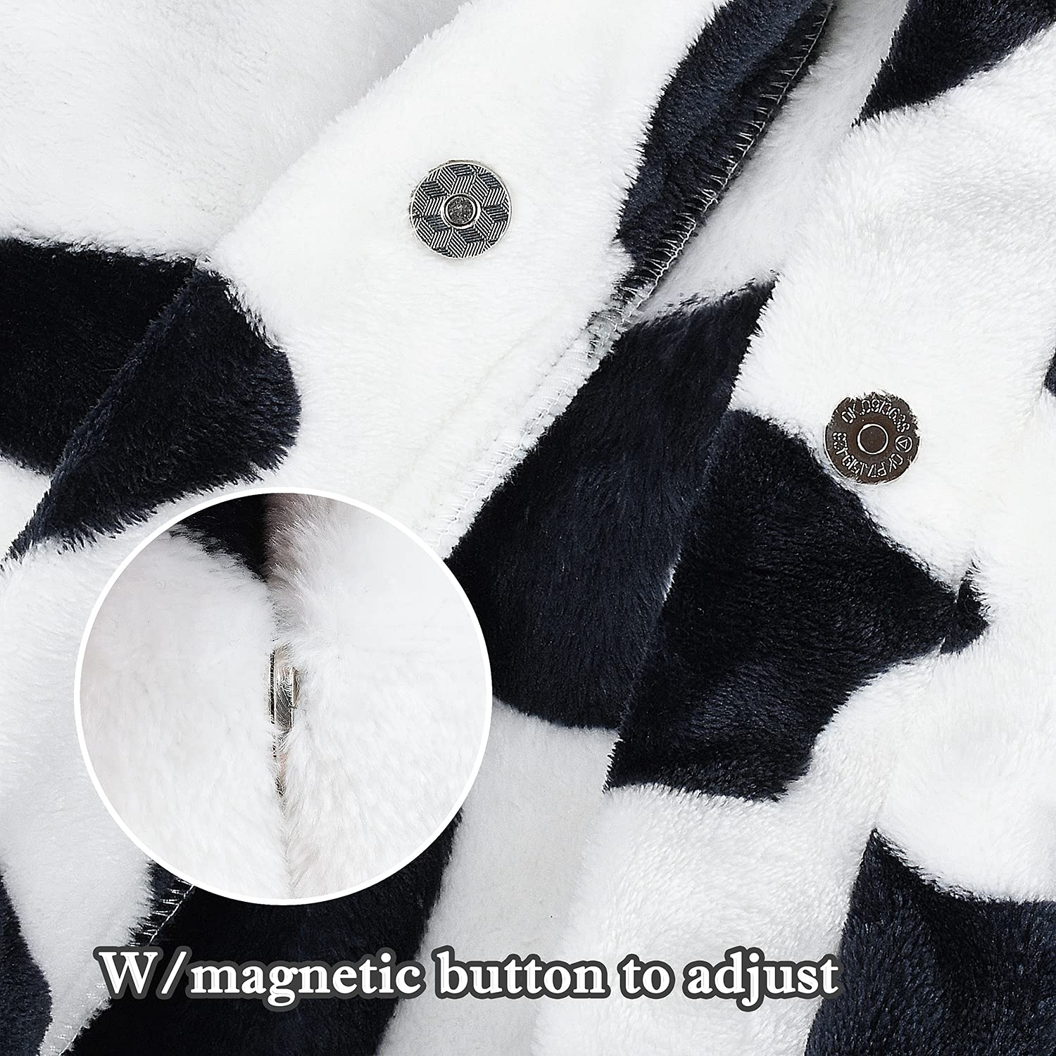 Catalonia Classy Cow Print Fleece Poncho Blanket Super Soft Warm Cosy Wearable Large Fleecy Blanket for Adult Women Men Fluffy Throw Indoors or Outdoors - Image 4