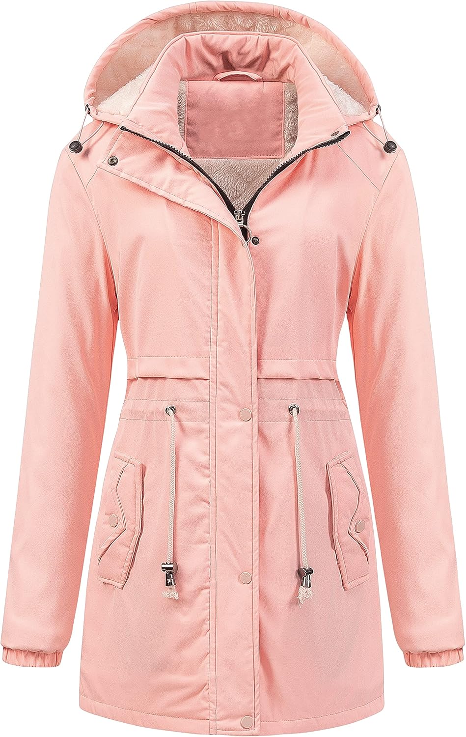 Chrisuno Women’s Mid-Length Parka Winter Outerwear Jacket Soft Fleece Warm Snow Coat Chrisuno Women’s Mid-Length Parka Winter Outerwear Jacket Soft Fleece Warm Snow Coat