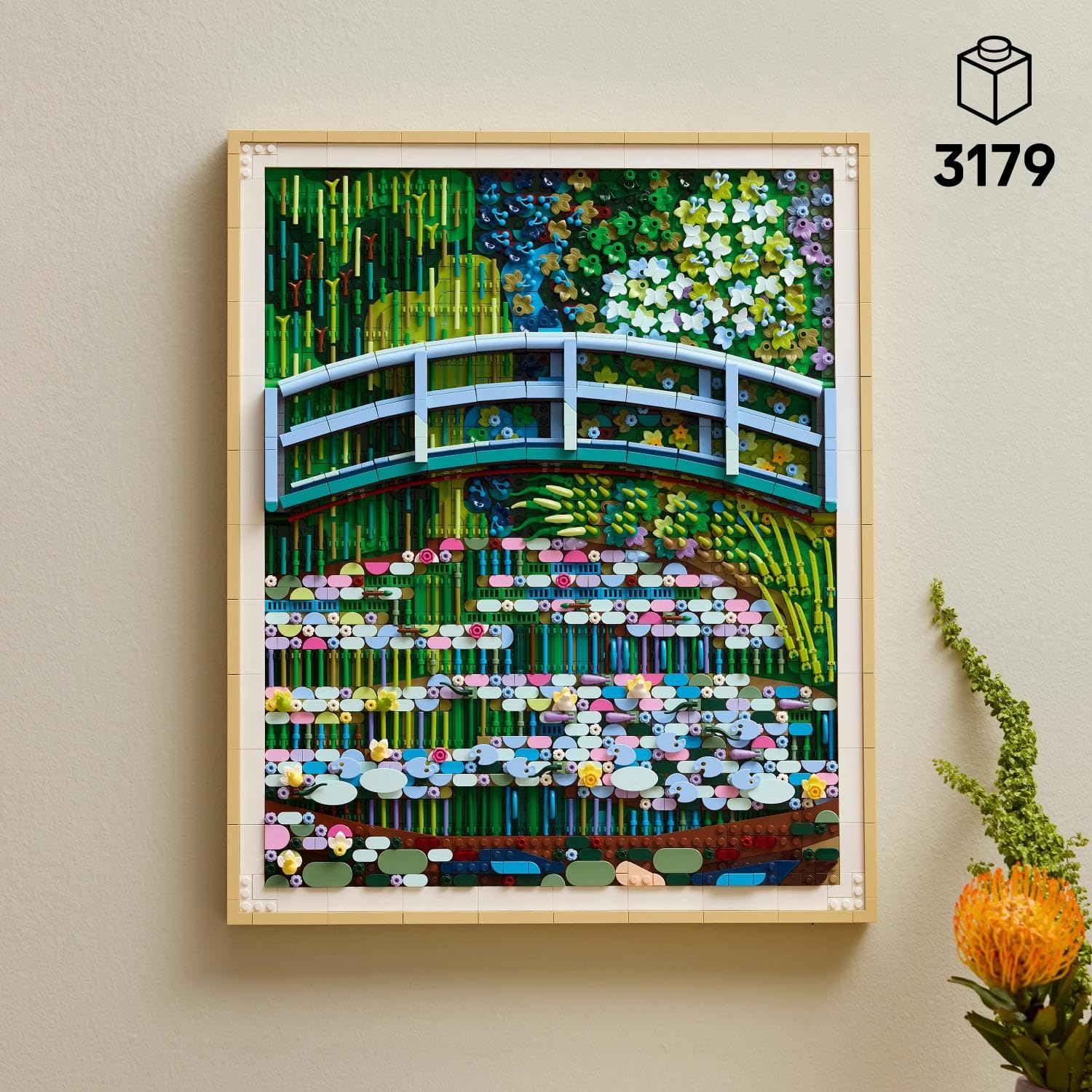 LEGO Art Claude Monet : Le Bassin aux Nymphéas, Harmonie Verte - Set de Construction pour Adulte - Décoration Murale 3D pour la Maison - Maquette de Tableau Impressionniste - Idée Cadeau DIY 31220