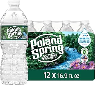 Poland Spring Maine Spring Water Bottles, 12 Pack – Crisp, Still Bottled Water with Naturally Balanced Occurring Minerals & Electrolytes for Taste - 16.9 Fl Oz