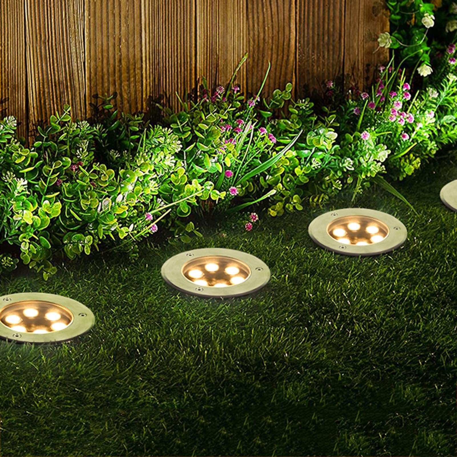 Bassa Tensione Faretti da Pavimento LED Luce Sotterranea Impermeabile IP66 AC12/24V Esterno Faretto Incasso A Terra per Vialetti, Terrazze, Patio, Cortile, Giardino(White,24W-AC12V)