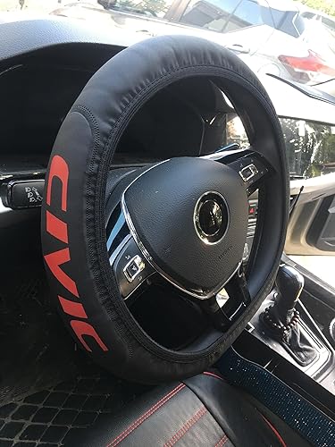 Miniatura 1 de 1 funda de volante de cuero retráctil de elasticidad de 15 pulgadas para volante de automóvil cívico, se adapta a la mayoría de automóviles