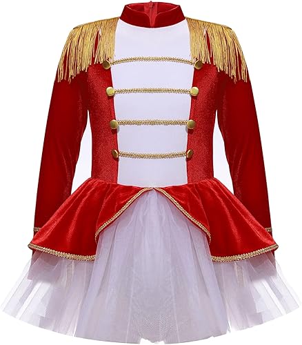 Miniatura 6 de Yruioon Kids Girls Halloween Circus Ringmaster Costume Majorette Dance Tutu Dress Leotard for Cosplay Party