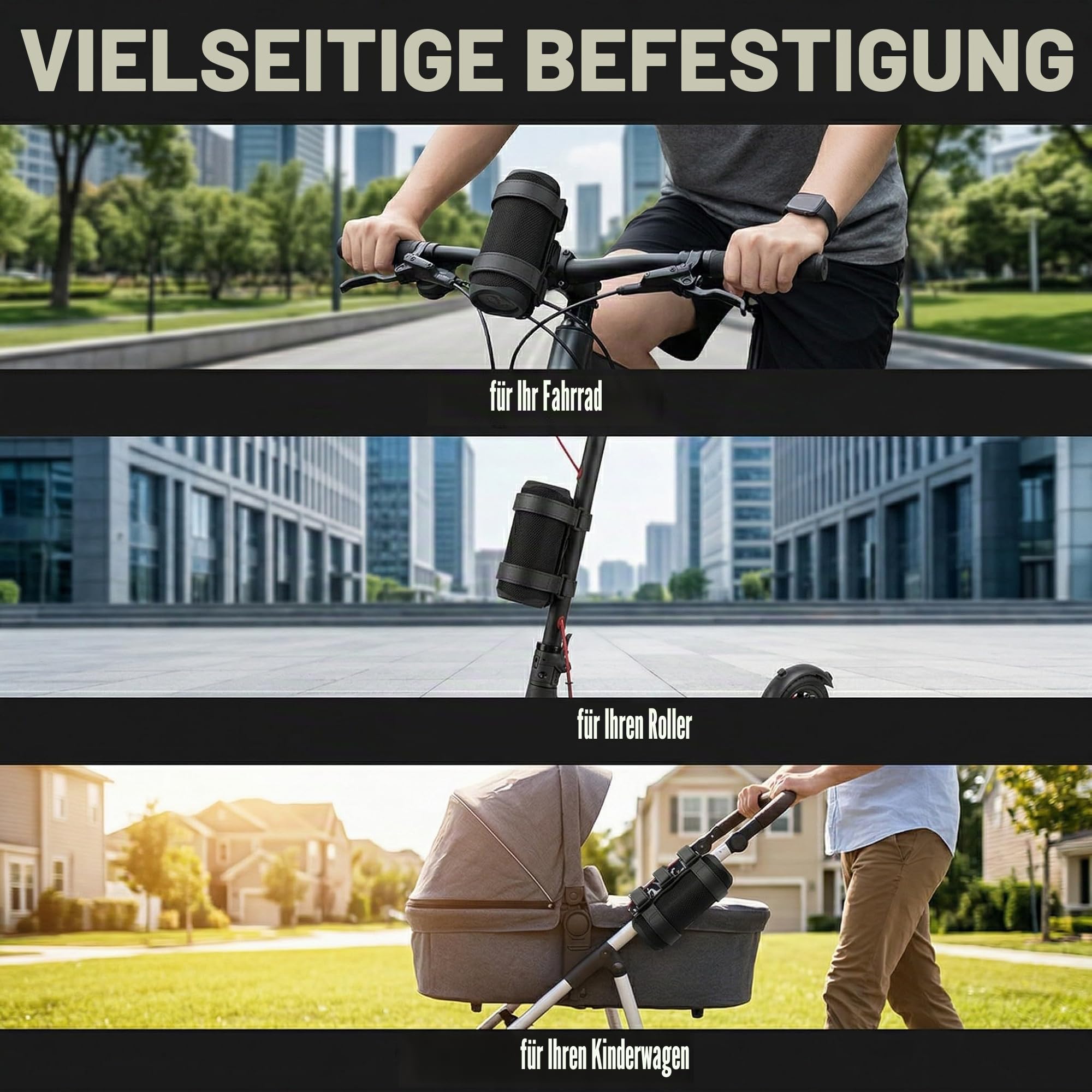 HAGNA Tragbare Halterung, Tragbare Lautsprecherhalterung Fahrad Getränkehalterung, Für Kabellose Bluetooth- Und Outdoor-Lautsprecher Mit Verstellbarer Riemenbefestigung