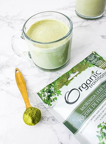 Miniatura 3 de Organic Traditions Polvo orgánico de moringa orgánica Extracto de hojas de moringa orgánica, vegano, sin OMG, superalimento orgánico, suplemento de