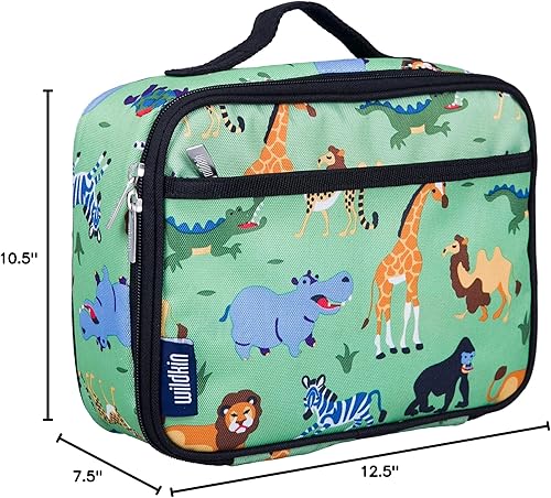 Miniatura 10 de Wildkin Paquete de mochila y lonchera de 12 pulgadas con botella de agua reutilizable de 16 onzas animales salvajes