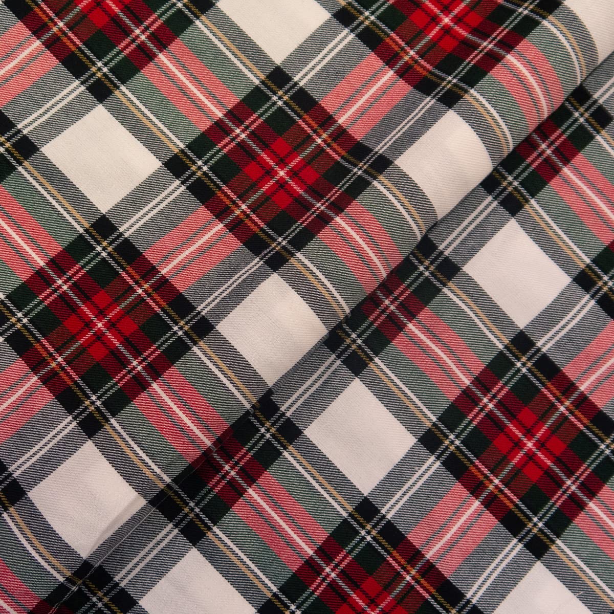 Tessuto tartan poliviscose a quadri di qualità, larghezza 147,3 cm, colore rosso D19 per mezzo metro