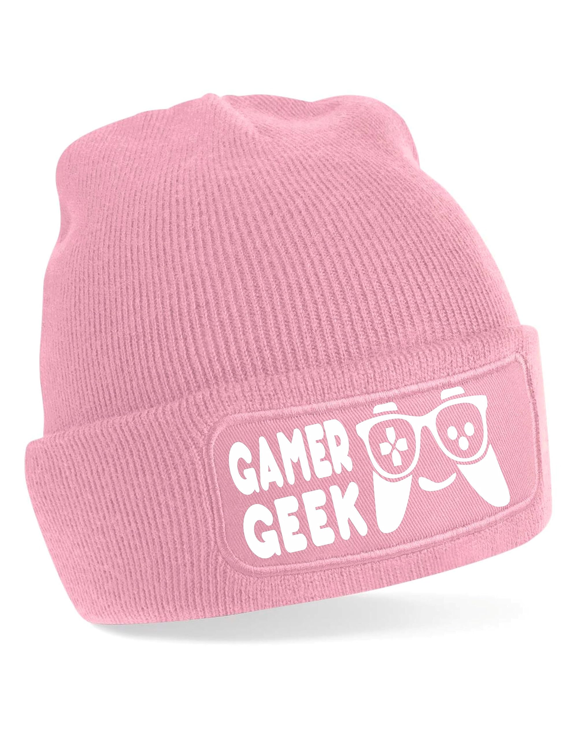 Print4u Women's Pink Gamer Geek Beanie Hat Gaming Teenager Gift For Men &