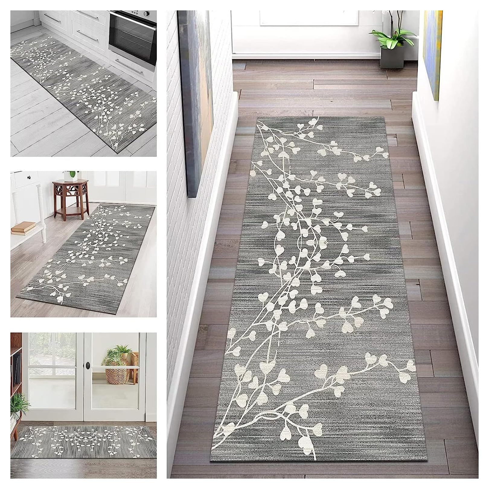 Tapis de coureurs pour les couloirs et décoration de maison gris