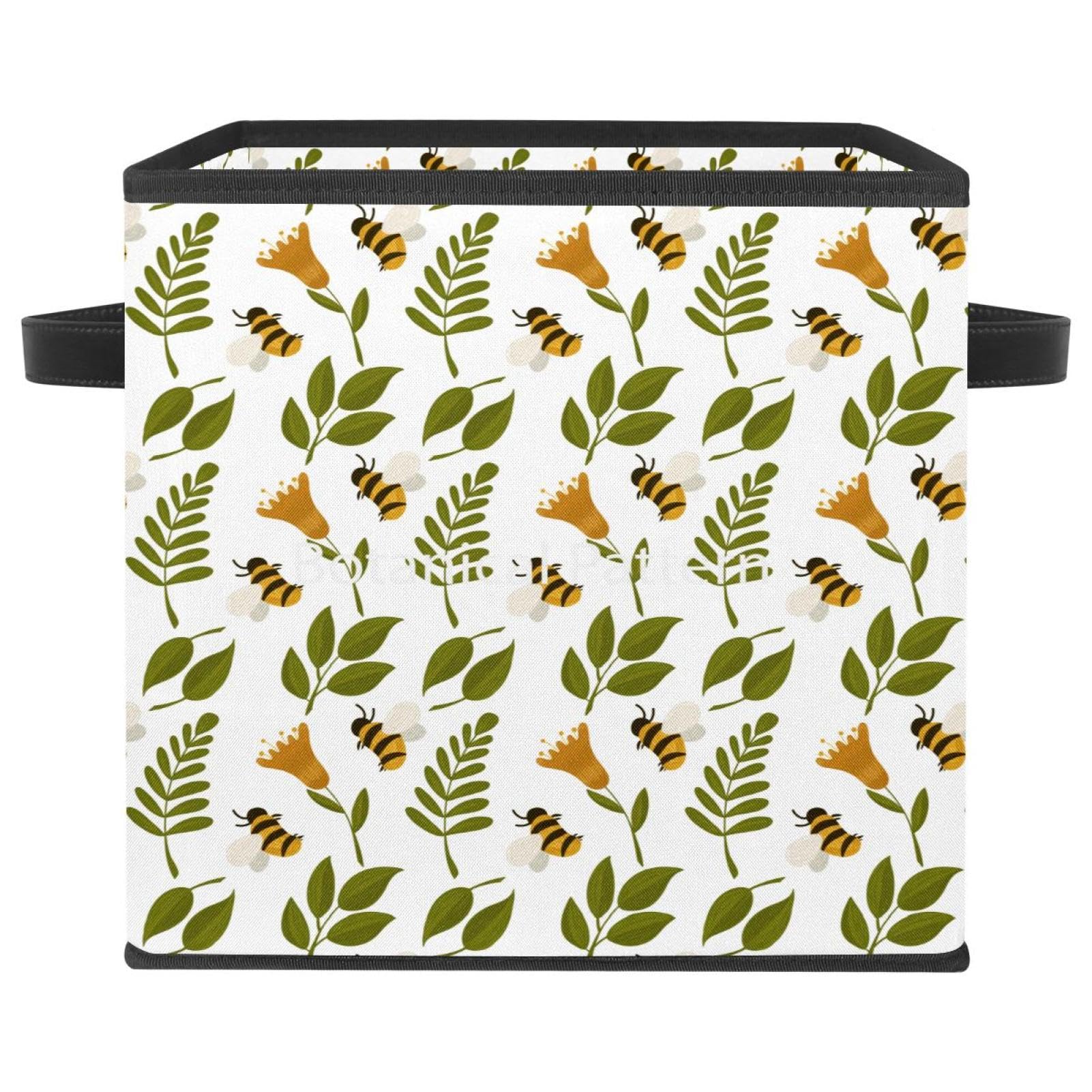 Panier de rangement en tissu pour chambre d'enfant et salon Cube pliable décoratif abeilles