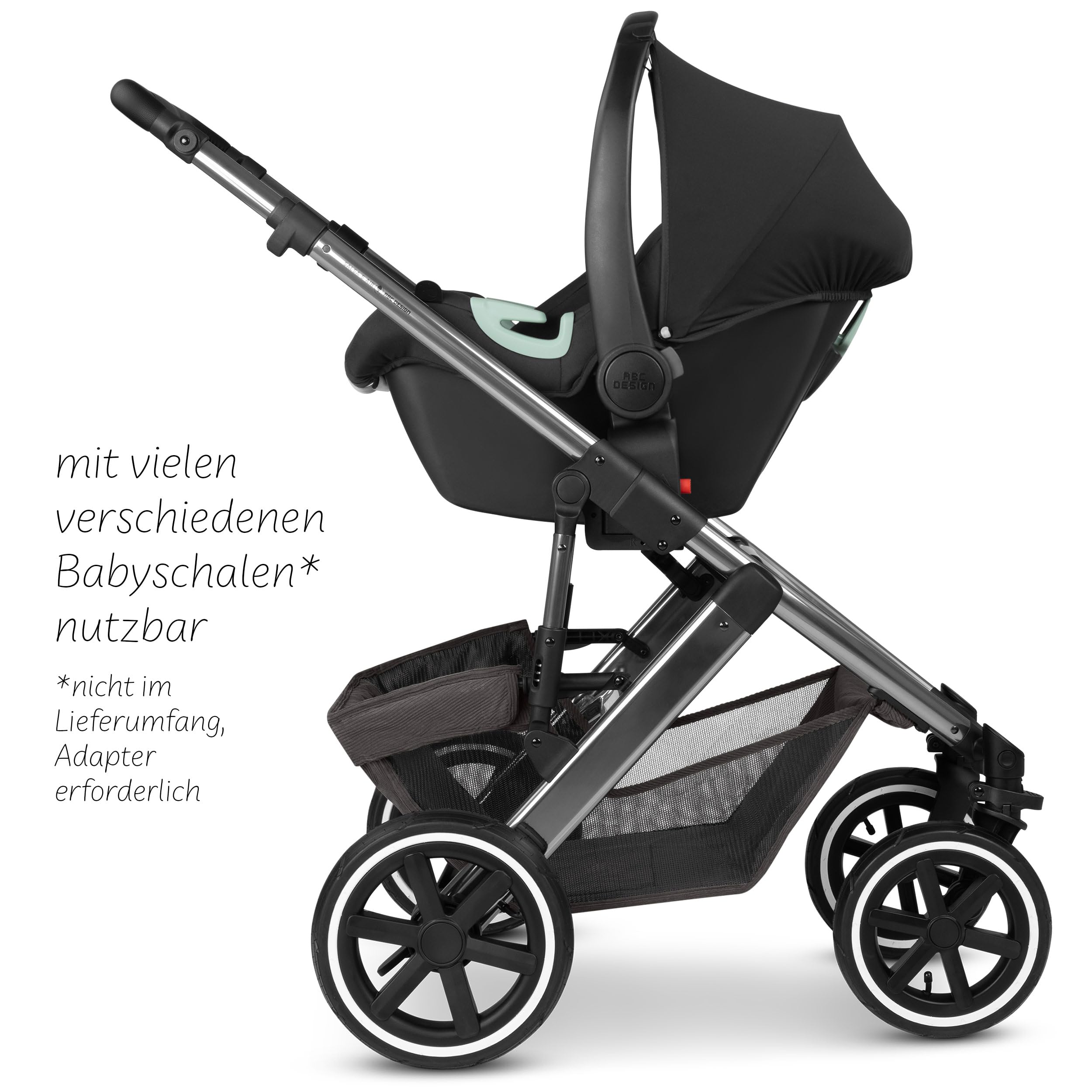 ABC Design Kinderwagen Salsa 5 Air Almond - 2in1 Kombi-Kinderwagen ab Geburt mit Luftreifen, Federung & großer Babywanne