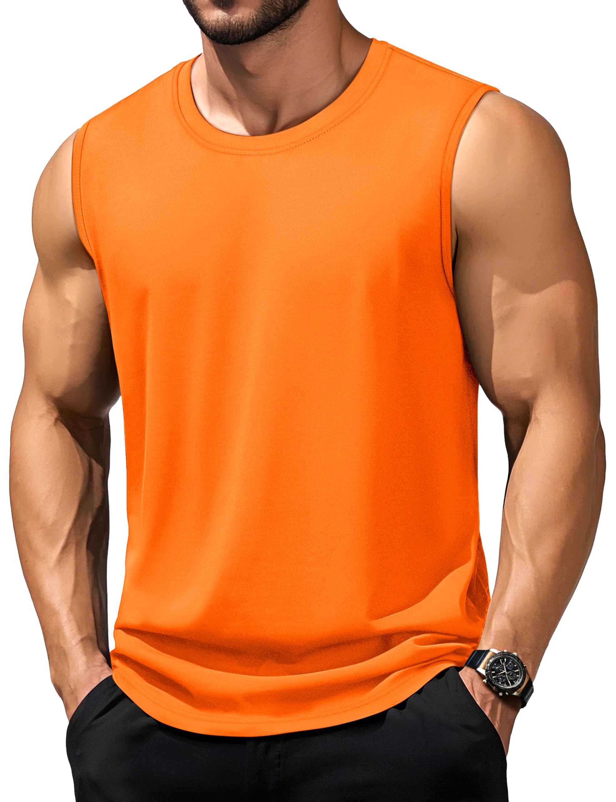 TACVASEN Tank Top Herren Baumwolle Gym Ärmelloses Shirt Sport Muskelshirt Fitness Tanktop Funktionsshirt Atmungsaktiv