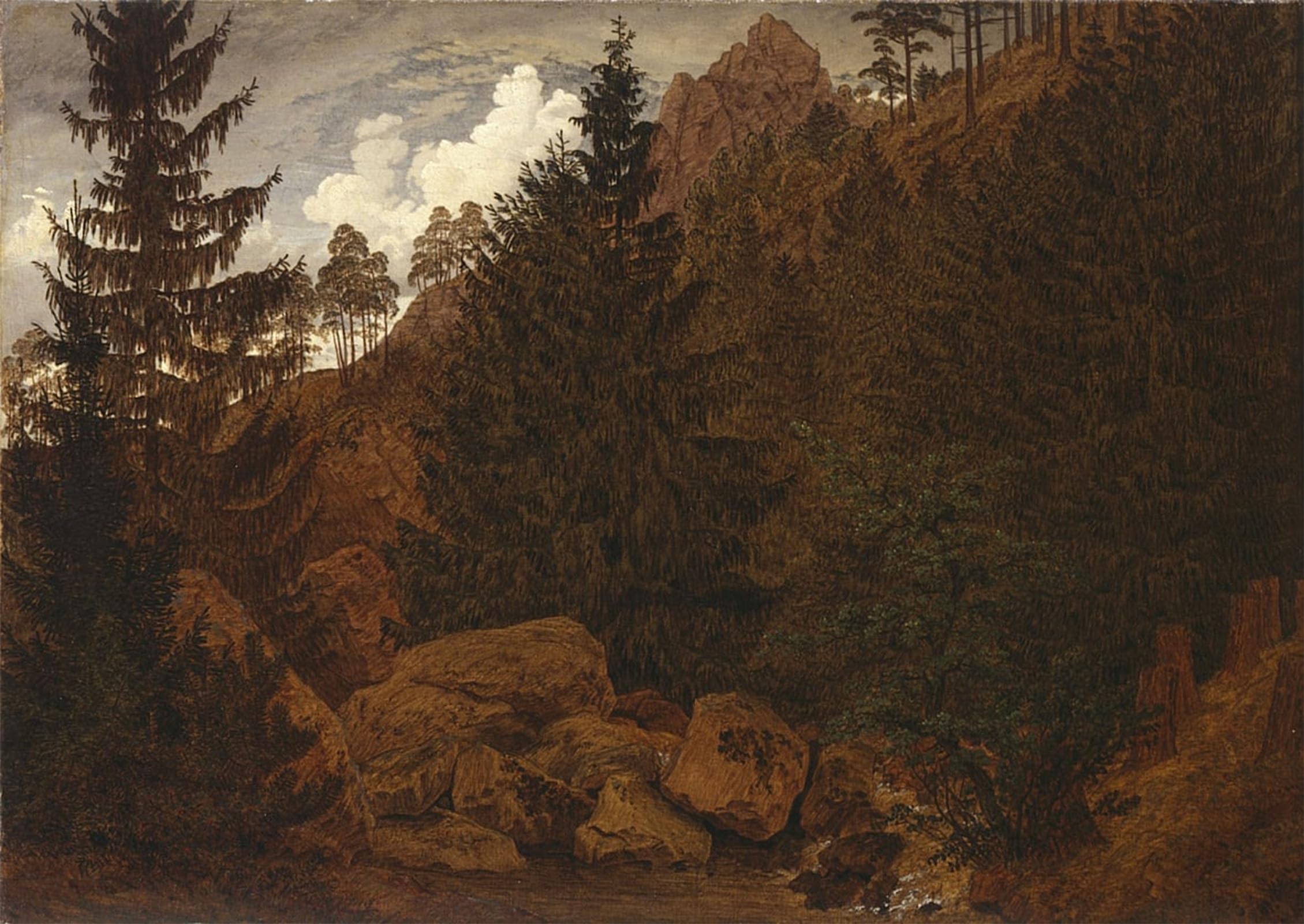 ARTXLXXBN Famous Prints Artwork Pictures Poster Painting Art Rock section in resin by Caspar David Friedrich Artwork Landscape Pictures for Home Decor 60x90cm