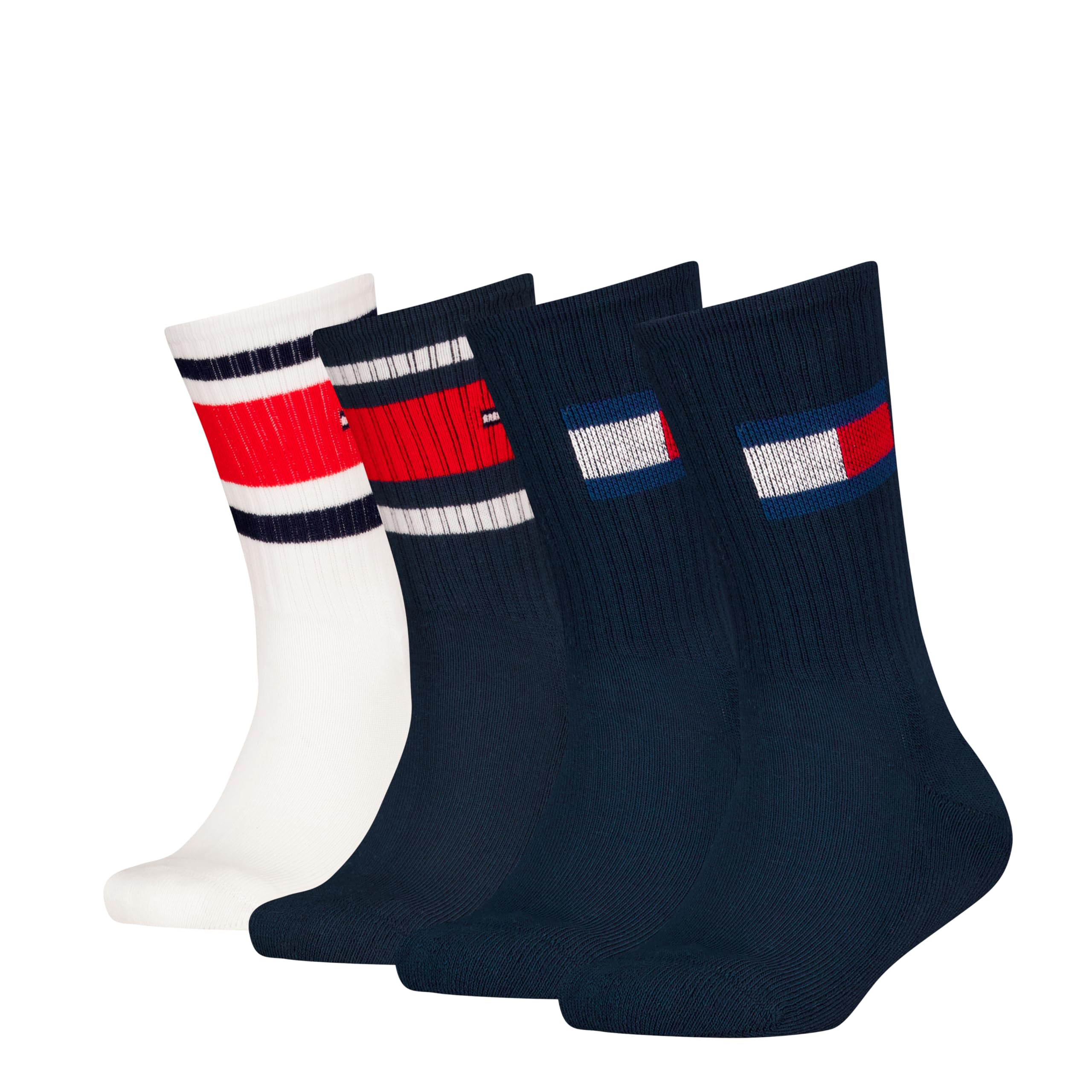 Tommy Hilfiger TH Kids Socks 4P Flag & Sport Stripe Ecom, navy, 31-34