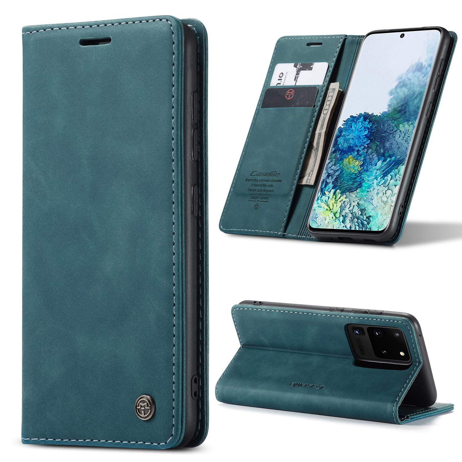 Monweicz Handyhülle Premium Lederhülle Klappbar Flip Case Tasche Magnet Kartenfach Standfunktion Klapphülle Schutzhülle