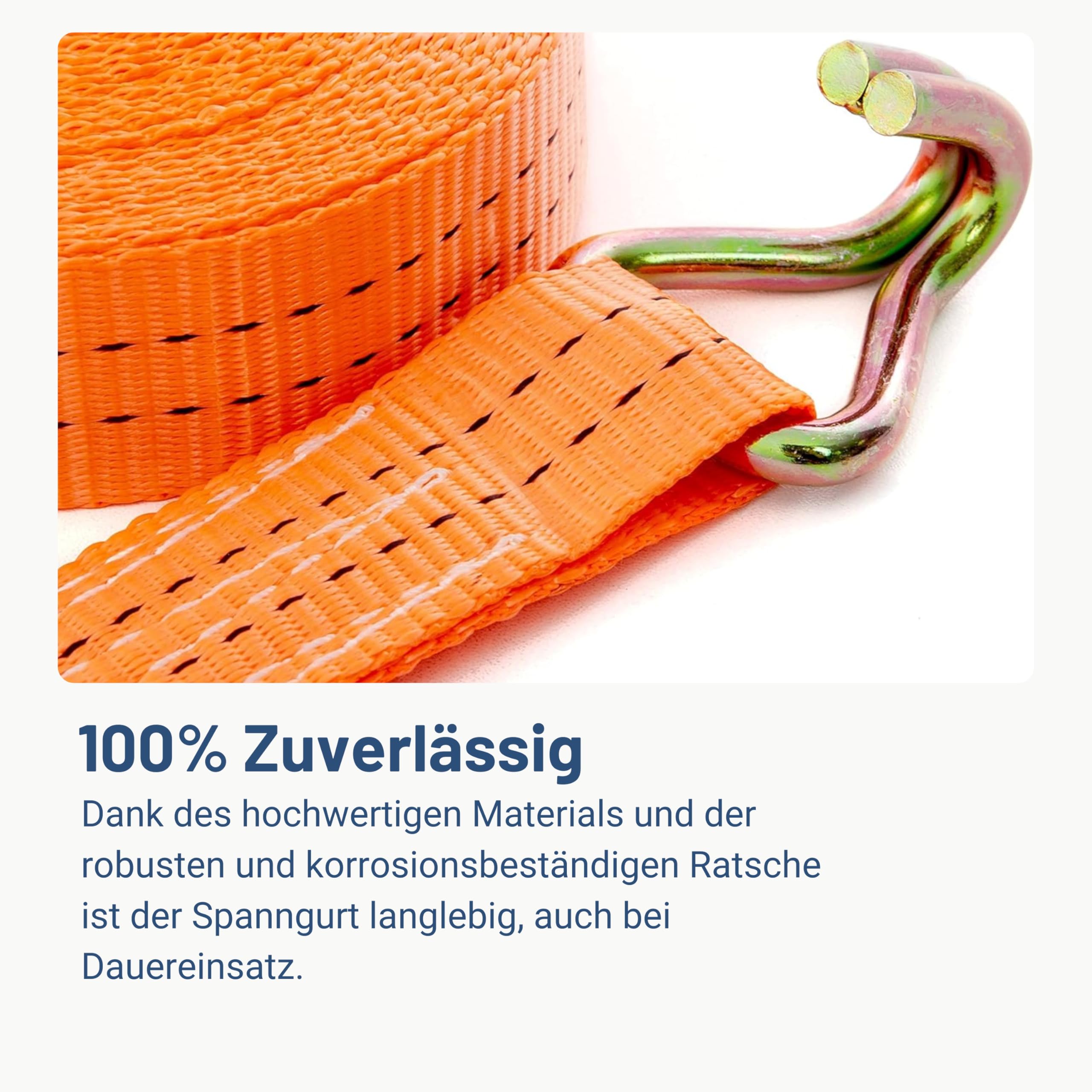 20x Spanngurt mit Ratsche und Haken 8 m bis 2000 kg, bis 2,0 t / 2000 daN, zweiteilig 2-TLG Ratschengurt orange, 35 mm Gurtbreite Zurrgurt