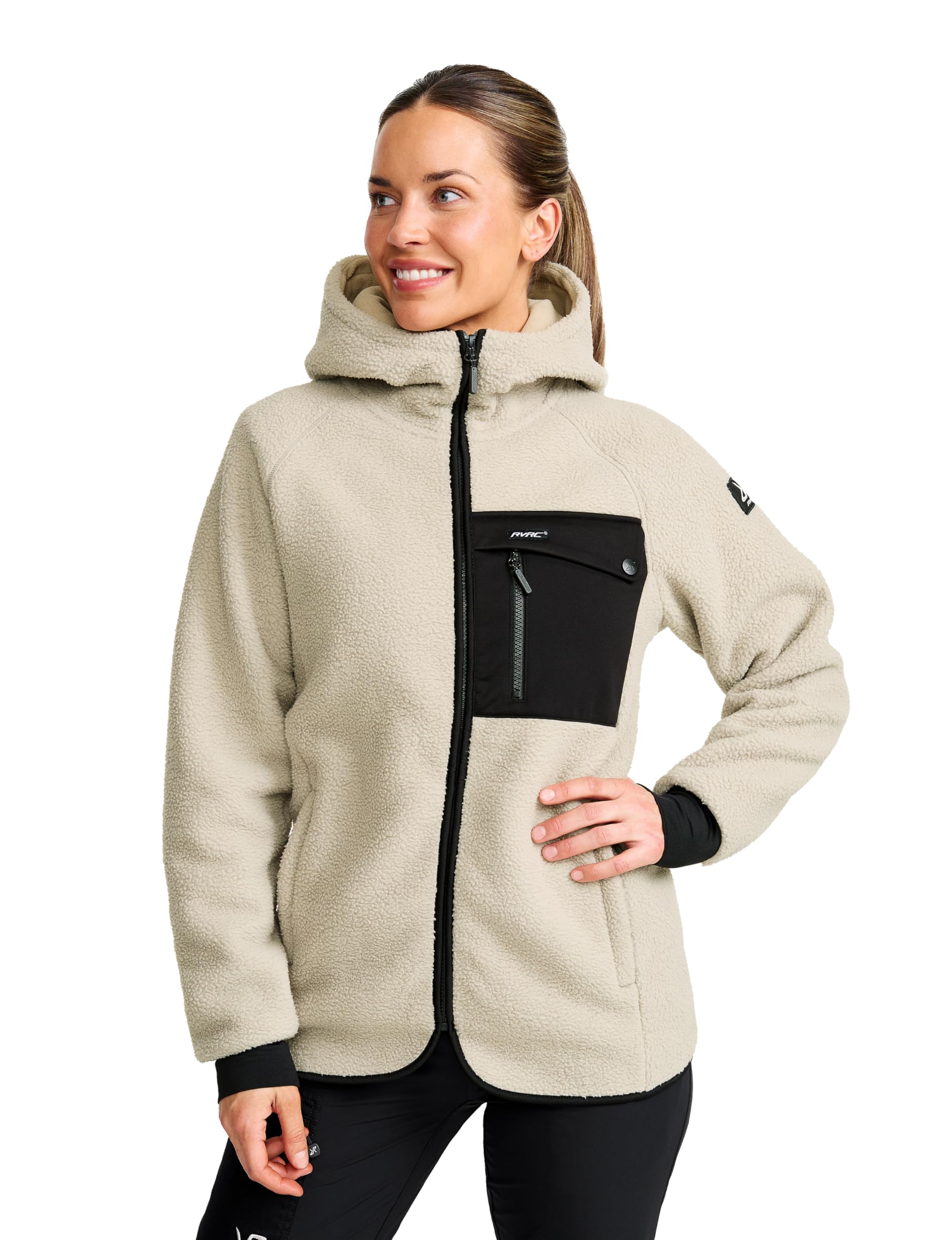 RevolutionRace Sherpa Hoodie für Damen, Outdoor Fleecejacken perfekt für Wanderungen und Outdoor-Abenteuer