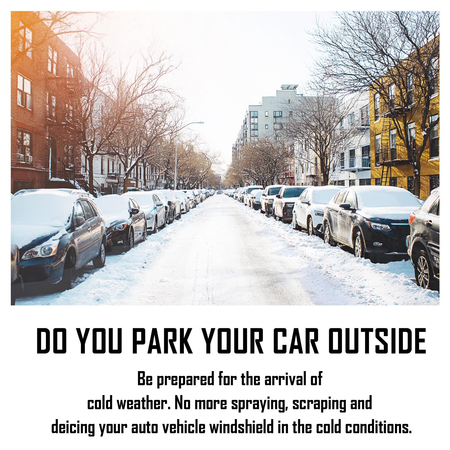 Windshield Cover for Cars, Trucks, Vans - 86x50 Inch Waterproof All Weather Winter Snow Frost Ice Sun Shade Cover with Side Mirror Covers, Automotive Exterior Accessories