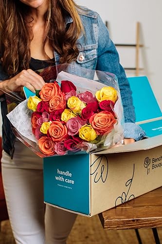 Miniatura 2 de 24 rosas arcoiris de tallo largo