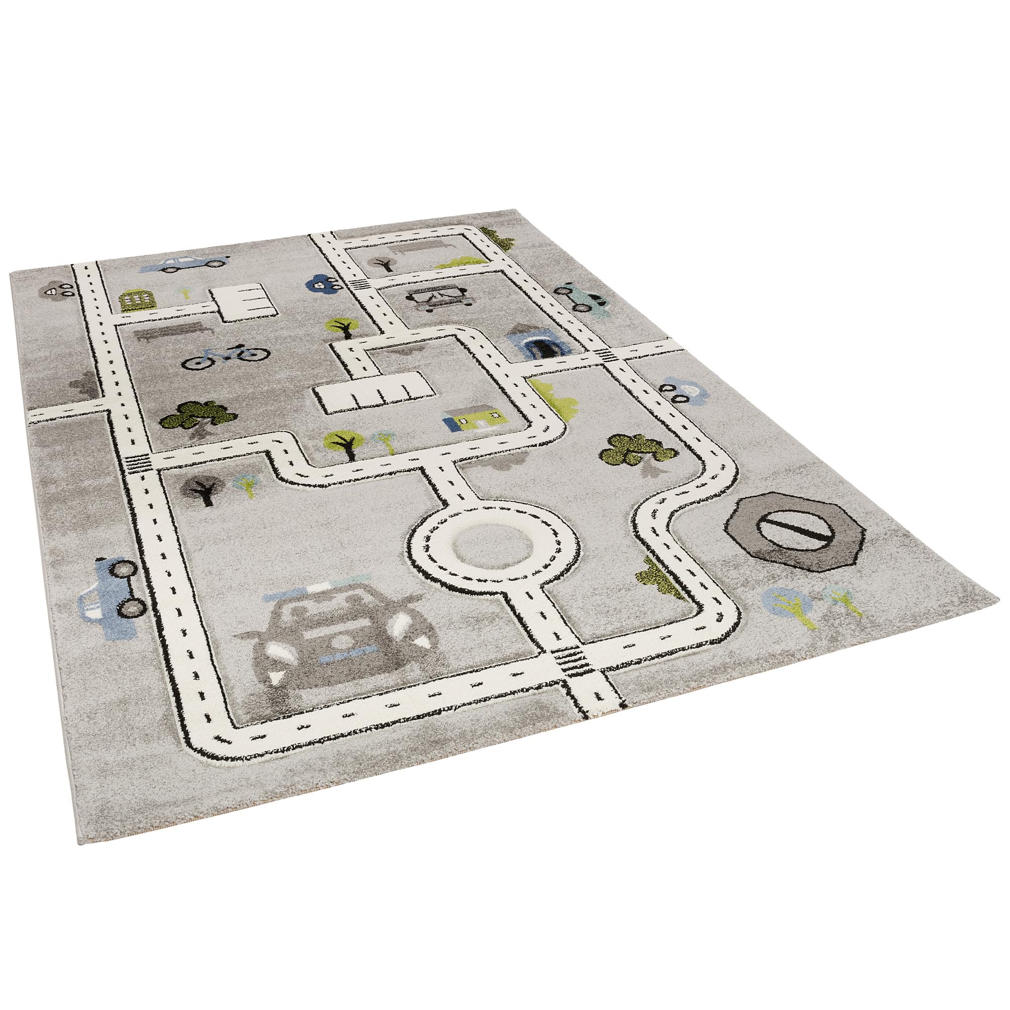 Pergamon Maui Kids - Tapis d'enfant - Routes Gris -5 Tailles