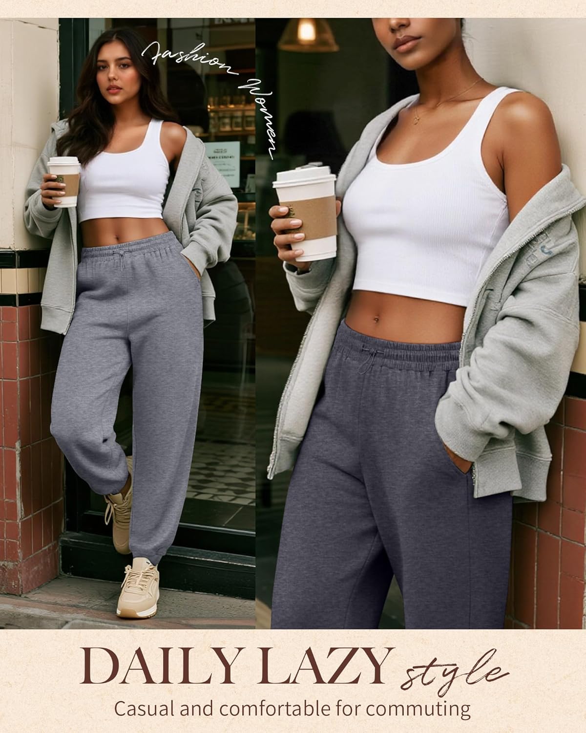 3 Pack Women Plus Size Yoga Joggers Lounge Sweatpants Lightweight Casual Jogger Running Workout Pant with Pockets - Image 2