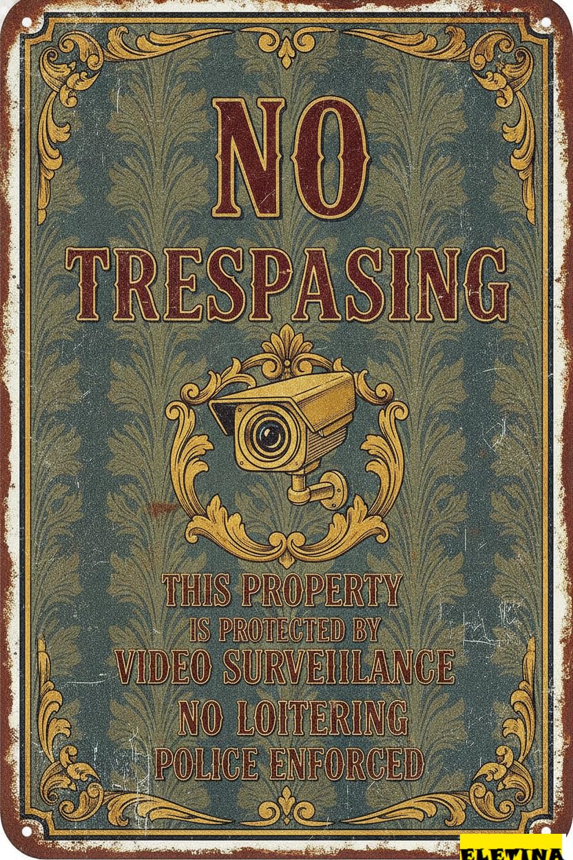 No Trespassing Metal Tin Warning Sign Driveway Road Street Parking Lot Business Metal Art Decor 8x12in