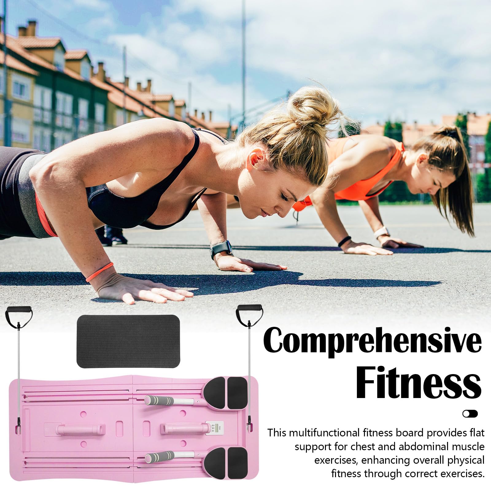 Conseil Réformateurs Pilates, Reformer Pliable pour Pilates Planche Fitness Multifonctionnelle Planche Pilates avec Compteur LED Rebond Automatique Poignée Réglable Planche d'exercice