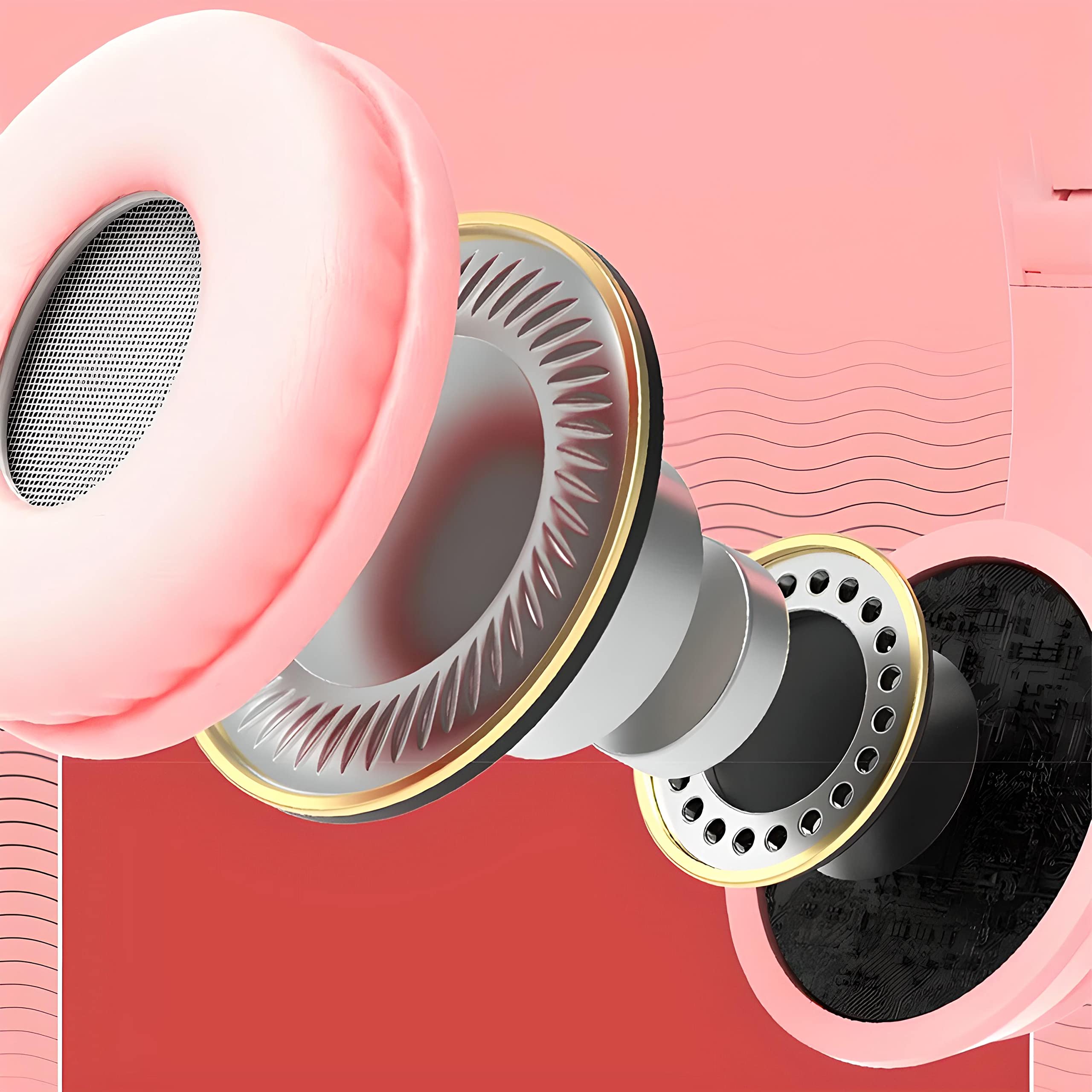 Retoo Kopfhörer Katzenohren, Bluetooth für Kinder, Kabellos Kinderkopfhörer, Over Ear für Schule/Tisch/PC, Mädchen Over-Ear, Anime, Rosa