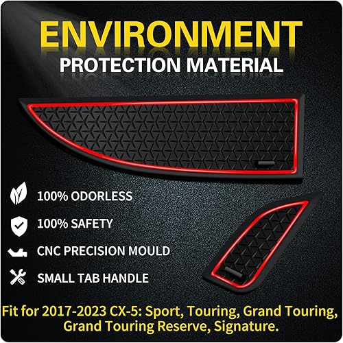 Miniatura 2 de Asgohme Accesorios aptos para Mazda CX-5CX5 2017-2023, insertos de portavasos antideslizantes personalizados mejorados, forros de consola central,