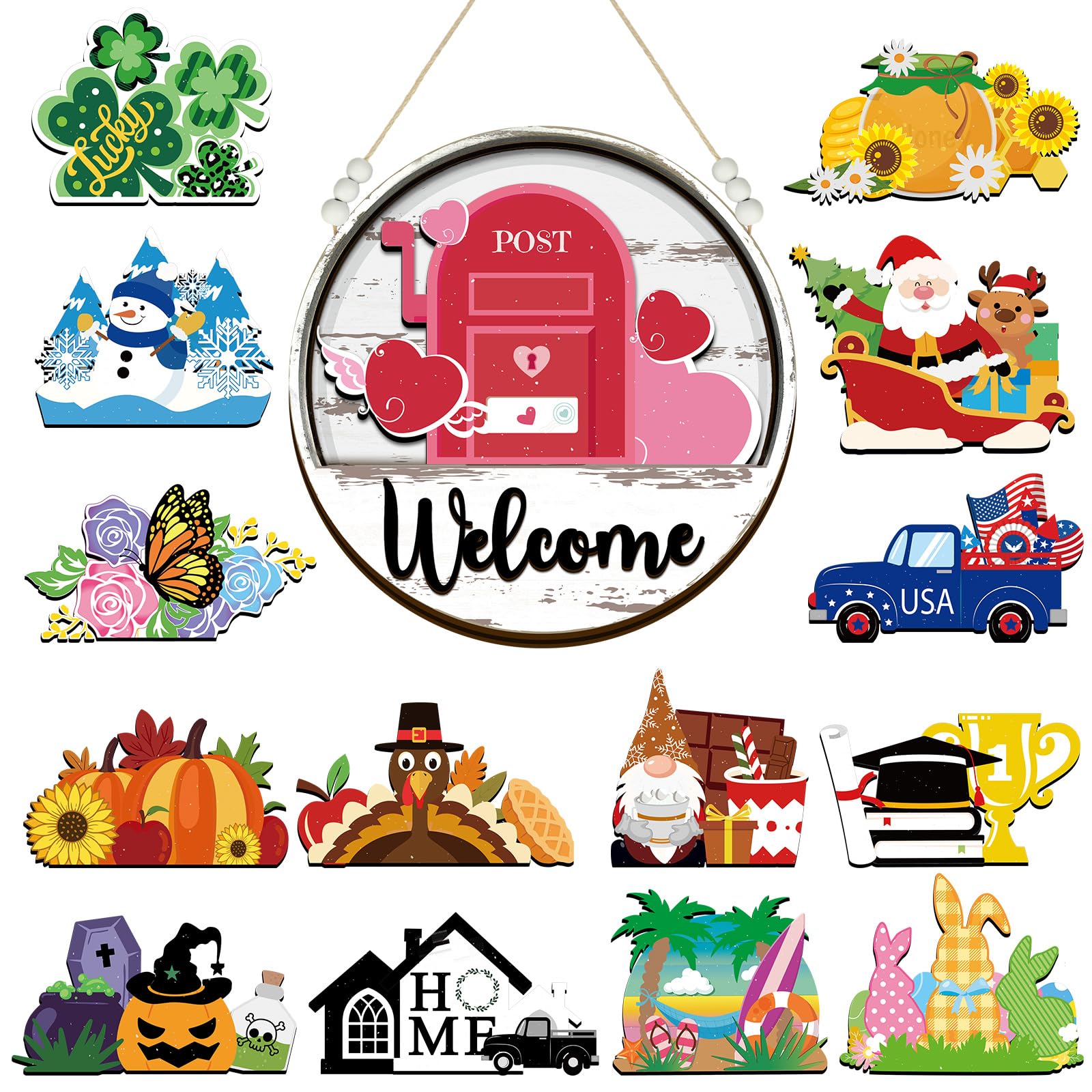 Amazon.com: Sintuff 16 Pcs Valentines Interchangeable Seasonal