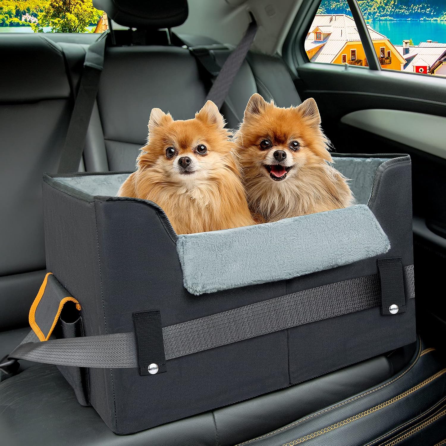 UNICITII Dog Car Seat for Small Dogs, Elevated Dog Booster