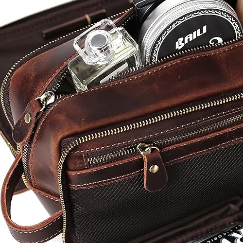 Miniatura 3 de RC ROCKCOW Neceser de cuero personalizado para hombres, 136 piezas, regalo de boda, kit de afeitado de viaje, bolsas de cosméticos, artículos de