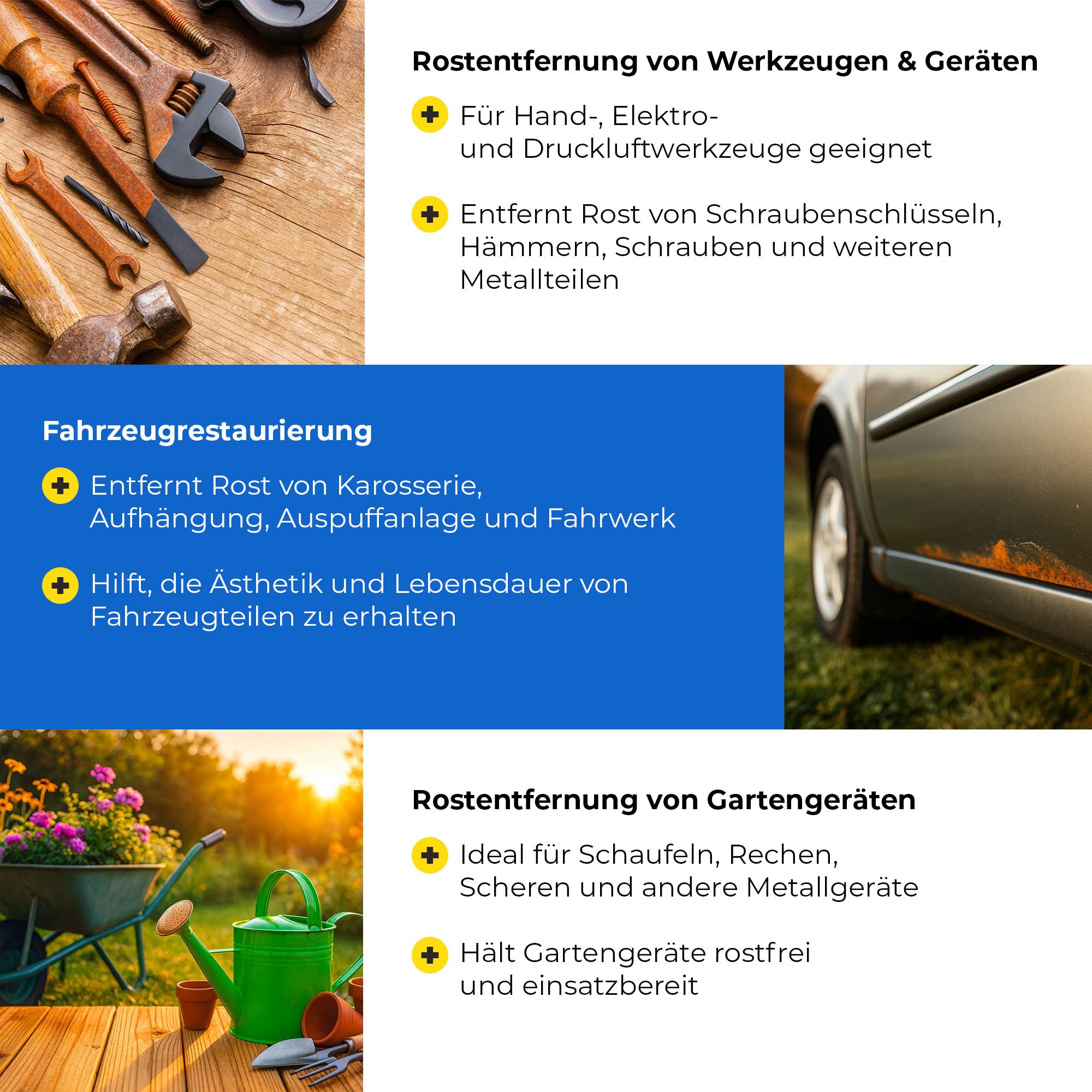 Rostumwandler & Rostentferner Spray 6 x 1L – Für Metall, Stahl & Gusseisen – Rostschutz & Korrosionsschutz mit Phosphat – Auto, Boot, Schiff, Fahrradkette, Werkzeug