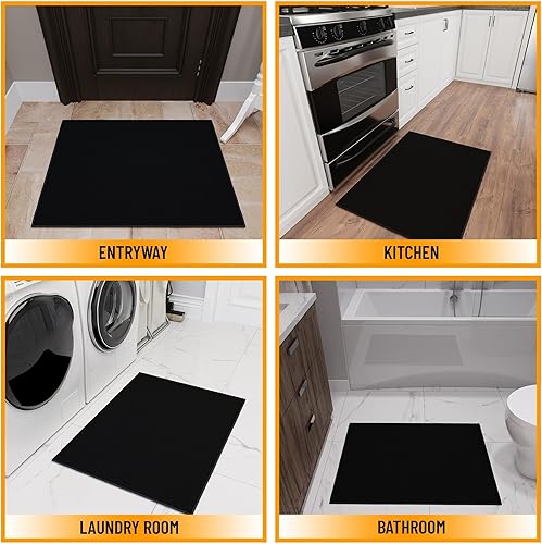 Miniatura 3 de Sweet Home Stores Alfombra lavable antideslizante con parte trasera de goma para cocina, pasillos, baño, entrada, dormitorio, 2 pies 3 pulgadas x 3