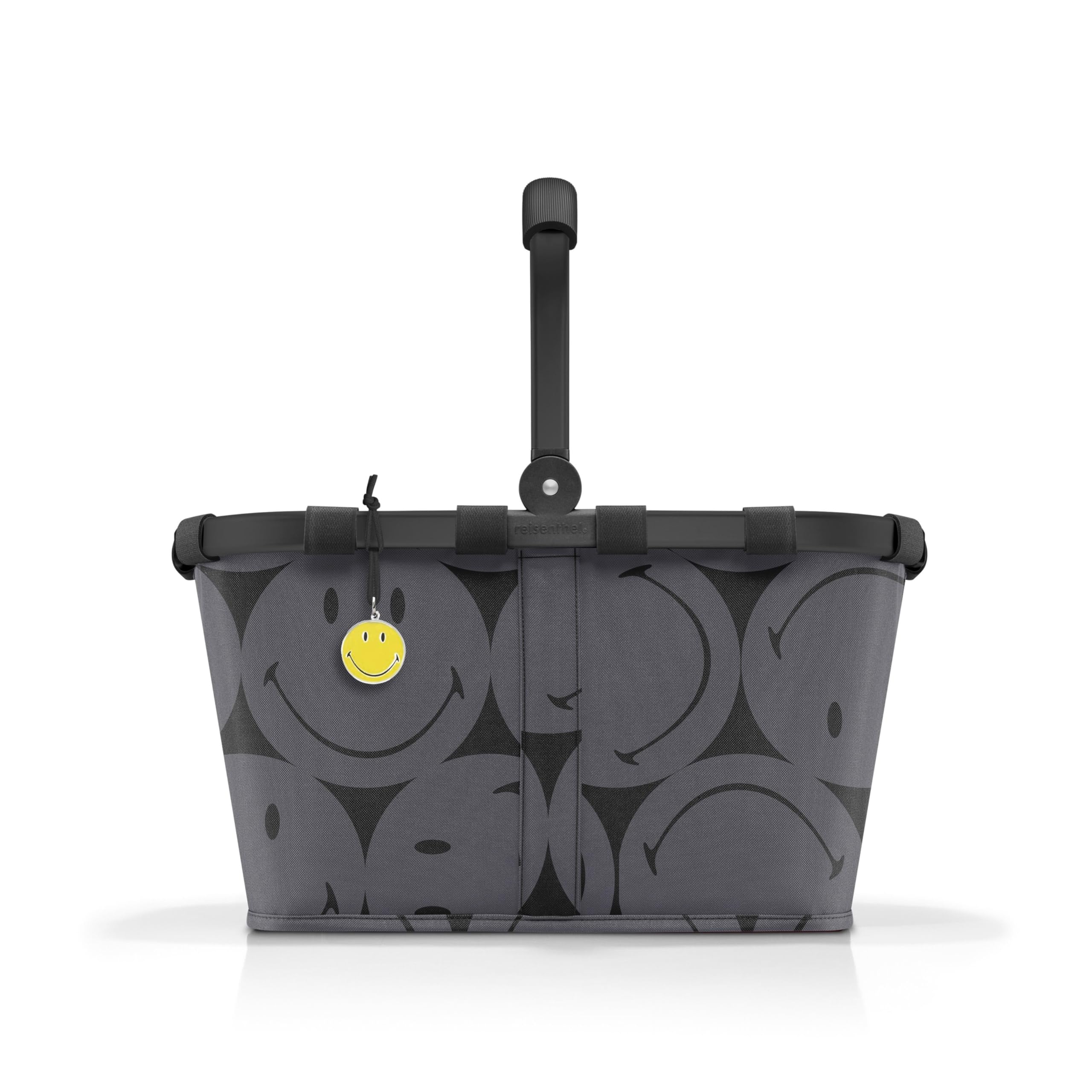 reisenthel carrybag smiley grey – Stabiler Einkaufskorb mit viel Stauraum und praktischer Innentasche – Elegantes und wasserabweisendes Design