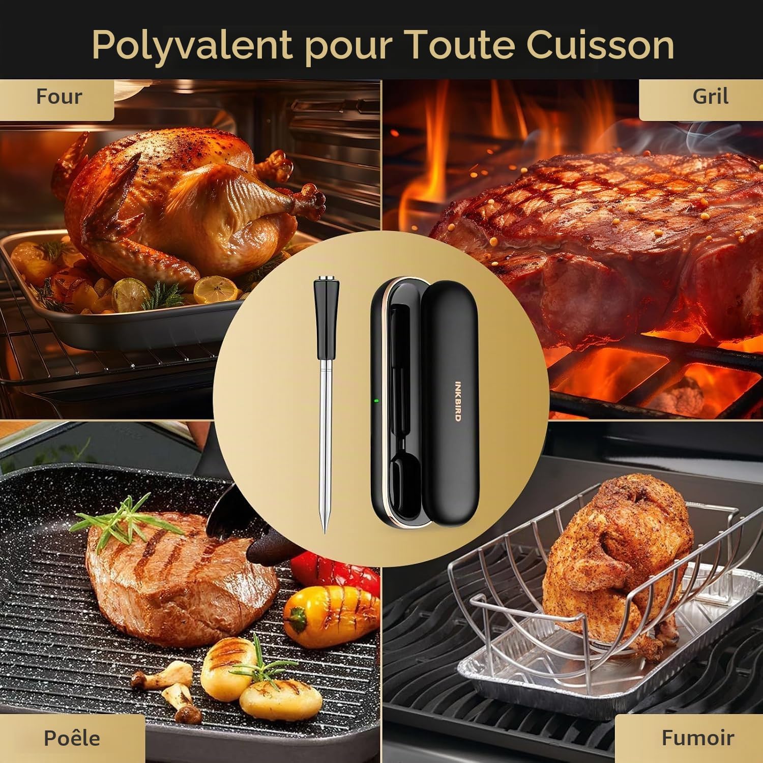 Inkbird INT-11P-B Thermomètre à viande sans fil