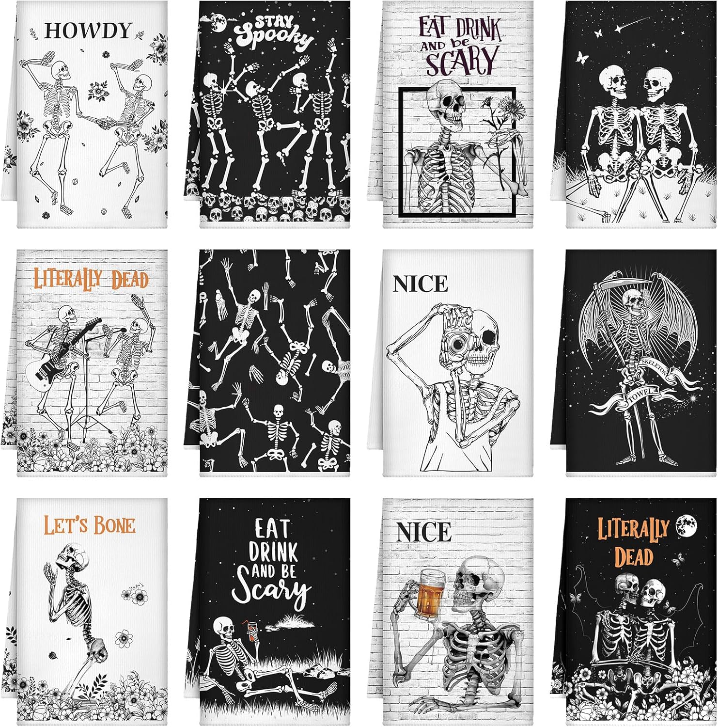 Bencailor 12 Pcs Kitchen Towels Seasonal Dish Towels for