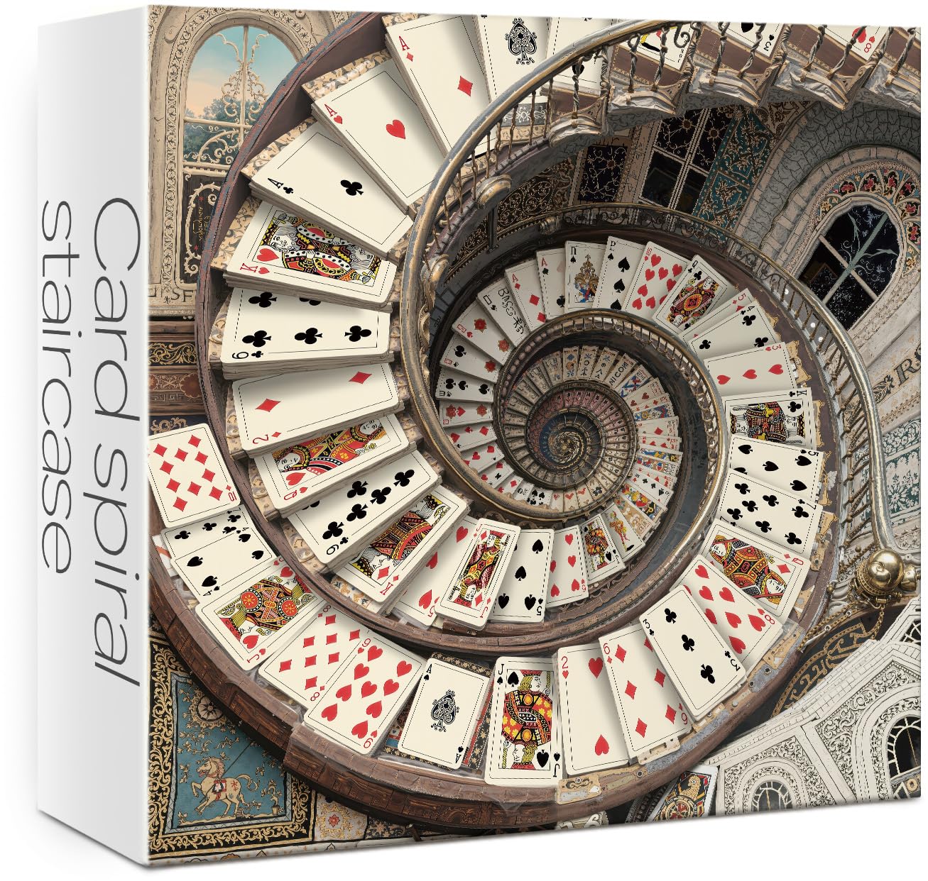 Vintage Card Spiral Staircase Puzzles for Adults 1000 Pieces. Fantasy Playing Card Jigsaw Puzzles. Challenging Cool,Magic,Art Puzzles