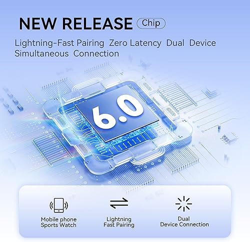 Miniatura 3 de Auriculares de conducción ósea, auriculares deportivos inalámbricos Bluetooth de oreja abierta con micrófono, Bluetooth 6.0, tiempo de reproducción