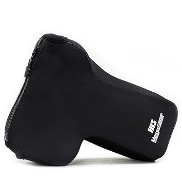Megagear Canon EOS Rebel T7i, 800D, Kiss X9i, Kiss X9, SL2, 200D (18-135 mm), 77D, 9000D Ultra Light Neoprene Camera Case, with Carabiner - Black - MG1194