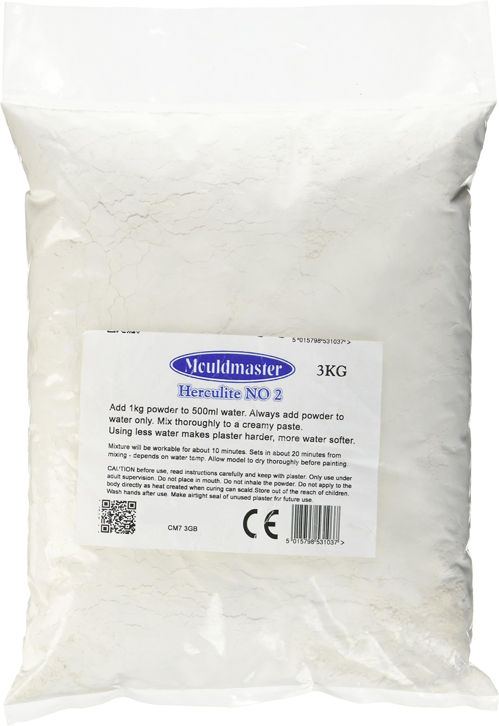 House of Handicrafts Herculite No.2 3kg Bag, Plaster, White, 30x20x3 cm
