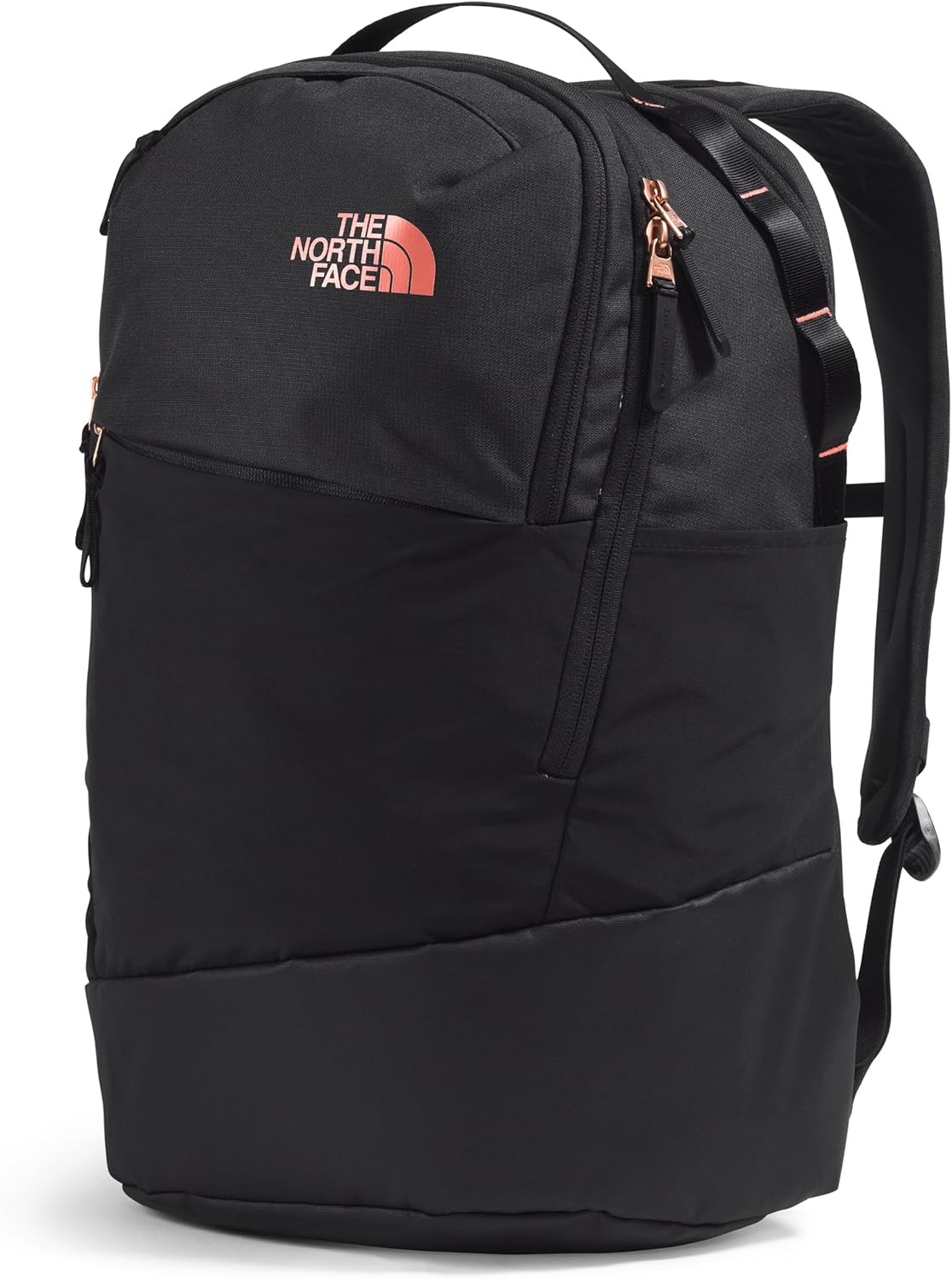 The North Face Women's Isabella Transit Backpack | Commuter Travel Bag with 16" Laptop Sleeve, Water-Repellent Finish, Women-Specific Fit, TNF Black Light Heather/Burnt Coral Metallic-NPF, One Size - Image 2
