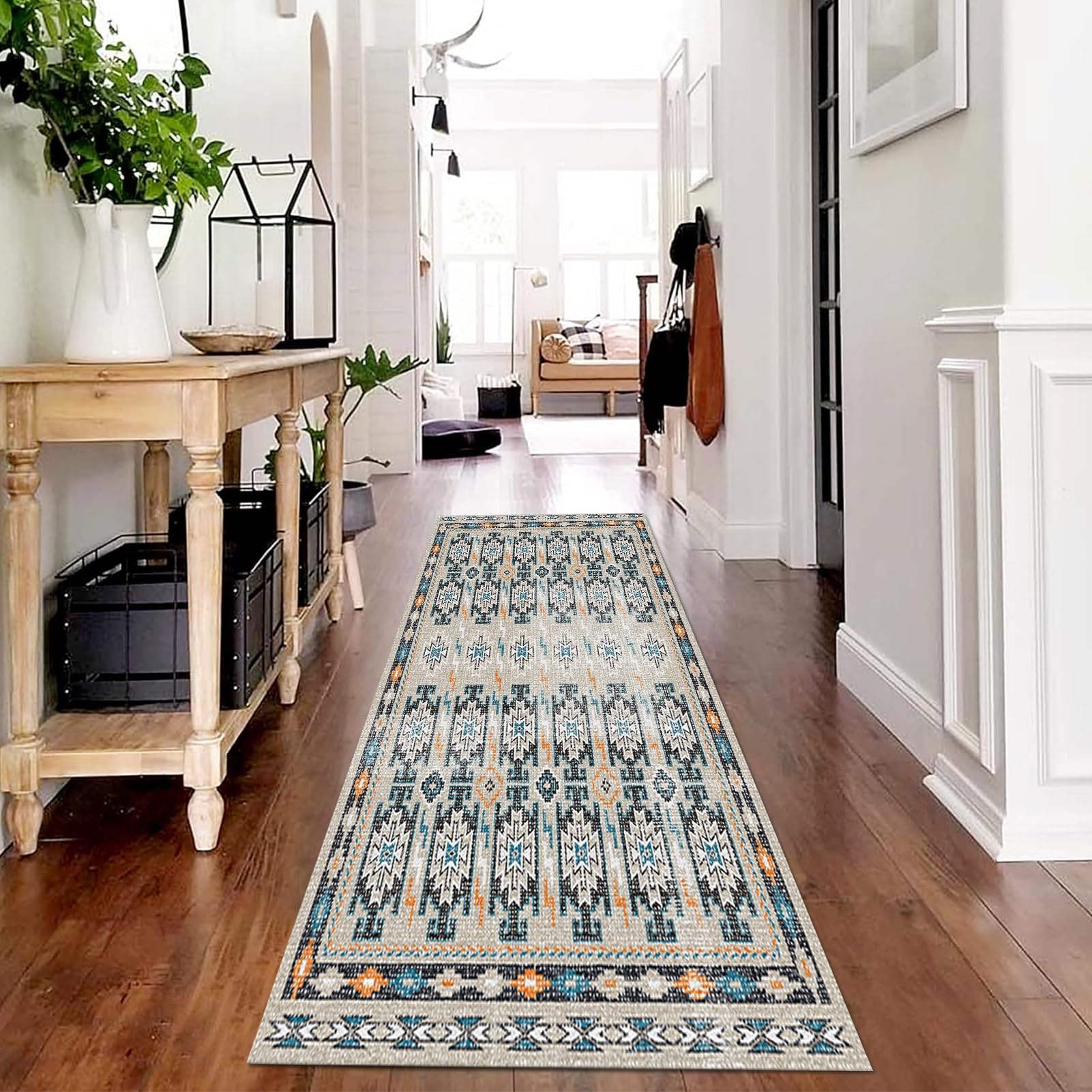 Dmchengma One Color Runner Rugs For Hallway, Non Slip Floor Carpet Runner Area Rug Runner Machine Washable Floor Runner Mat For Entryway Entrance Kitchen Laundry Room Low Pile Home Decor Floor Protect Mat ( Size : 60×250