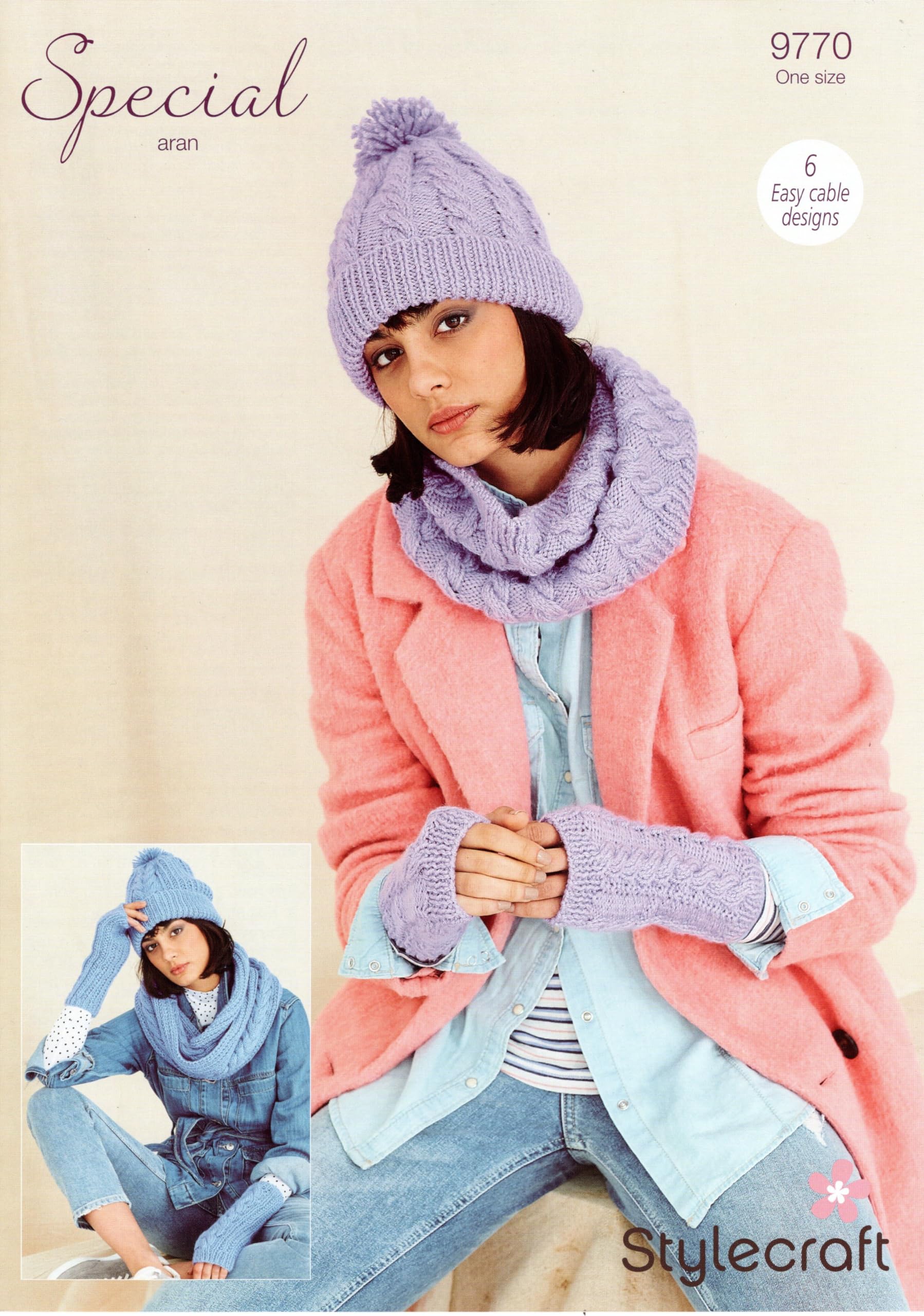 Stylecraft Women's Multicolour Special Aran Knitting Pattern - 9770 Hats, Snoods, Wristwarmers, & Scarf