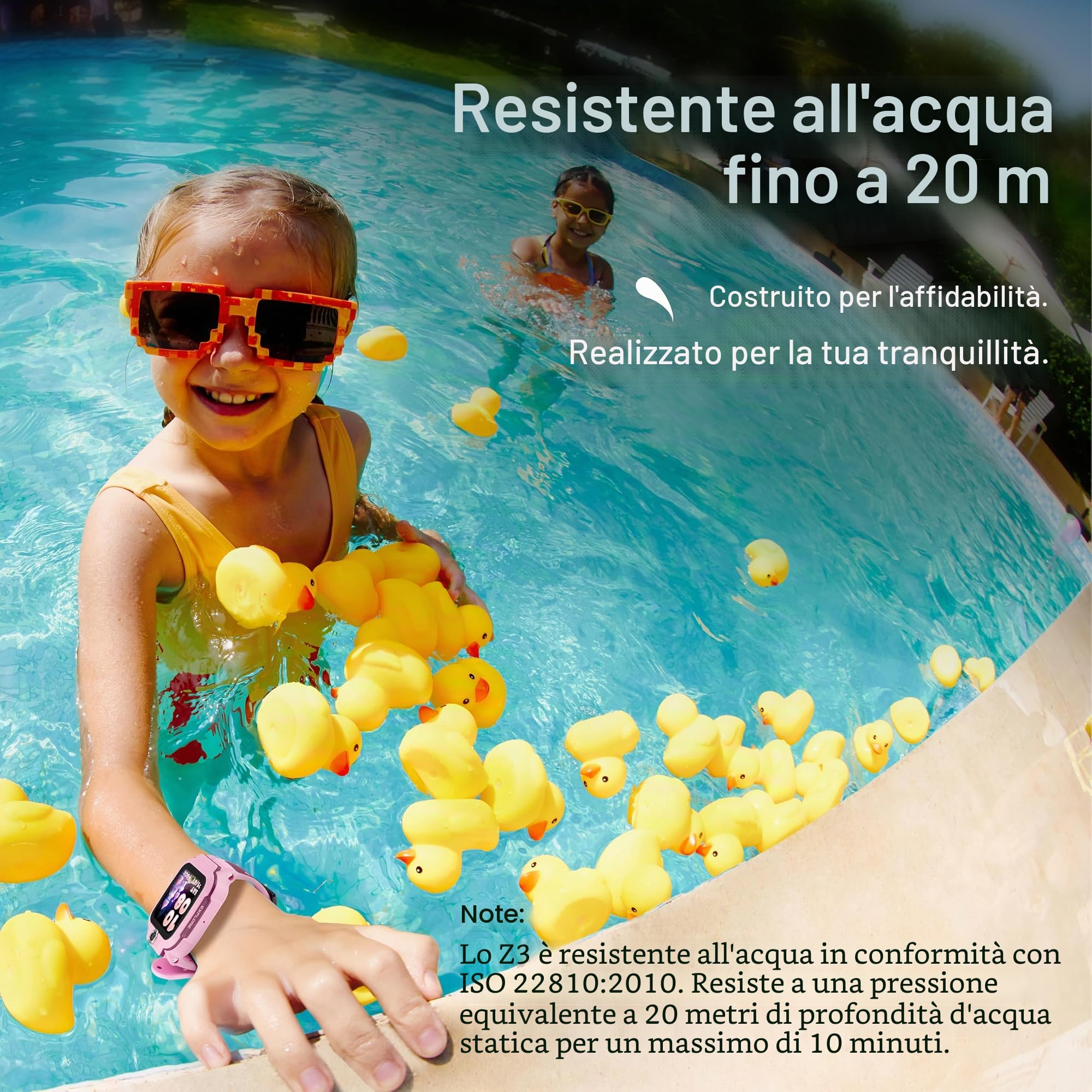 imoo Z3 Smartwatch per Bambini, Videochiamate, GPS, SIM, SOS, IPX8 | Videochiamate HD, VoLTE, Chat, Localizzazione GPS, Supporto SIM, SOS Emergenza, Impermeabile IPX8, Fotocamera, Modo Scuola