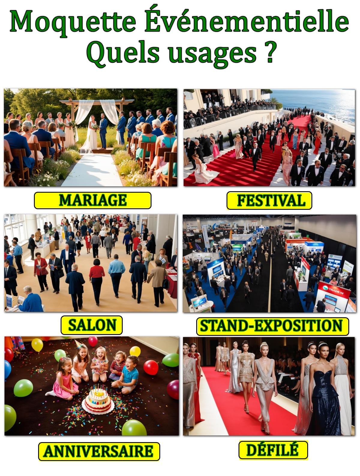 MadeInNature Moquette per Eventi Riutilizzabile e Robusta, Moquette per Esposizione e Stand Classificata Anti-Fuoco, Larghezza 2 metri, Colore e Lunghezza a scelta (Rosso, Lunghezza 300cm)