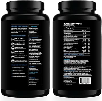 L-Carnitine Complex 5000mg with NAD+, PQQ & CoQ10, 180 Vegan Capsules