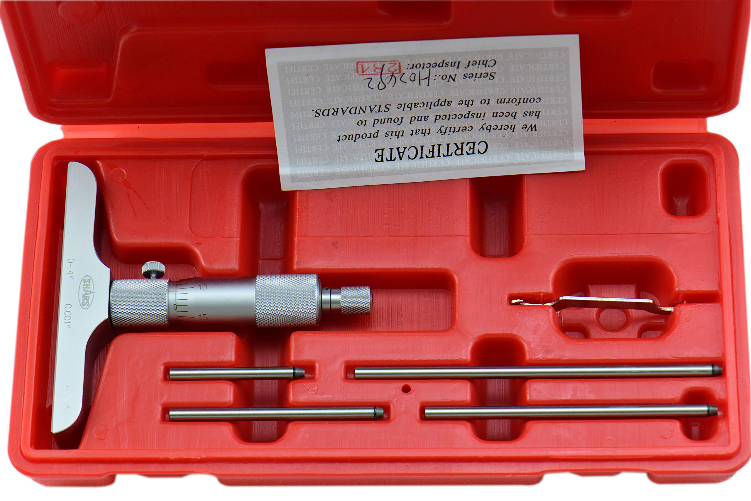 Shars 0-4" x 0.001" Depth Micrometer, 4" Base 303-2501 P}