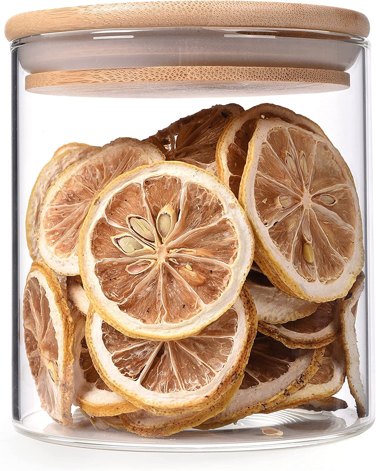 22 OZ/650ml Glass Food Storage Container, Glass Food Jar with Airtight Bamboo Lids for Your Pantry, BPA-Free Cereal Dispenser Jars for Snacks, Seasoning, Tea, Coffee